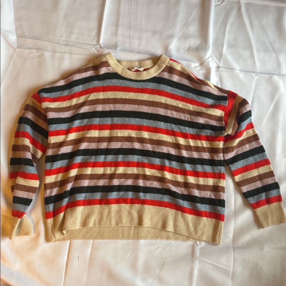 Madewell Colorful Striped Crew Neck Sweater